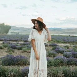 P+S Exclusives Piper & Scoot: The Emery Lace Maxi Dress In Cream