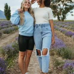 Piper & Scoot Tops The Peace On Earth Sweatshirt In Baby Blue