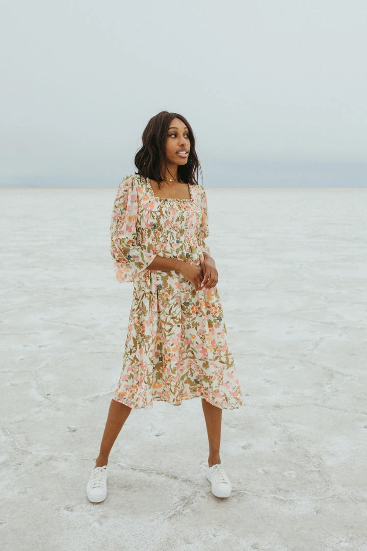 Piper & Scoot Dresses The Schifano Wildflower Dress In Pink