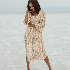 Piper & Scoot Dresses The Schifano Wildflower Dress In Pink
