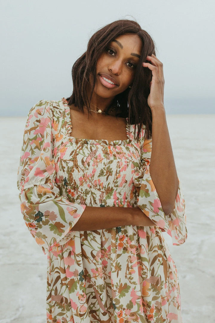 Piper & Scoot Dresses The Schifano Wildflower Dress In Pink