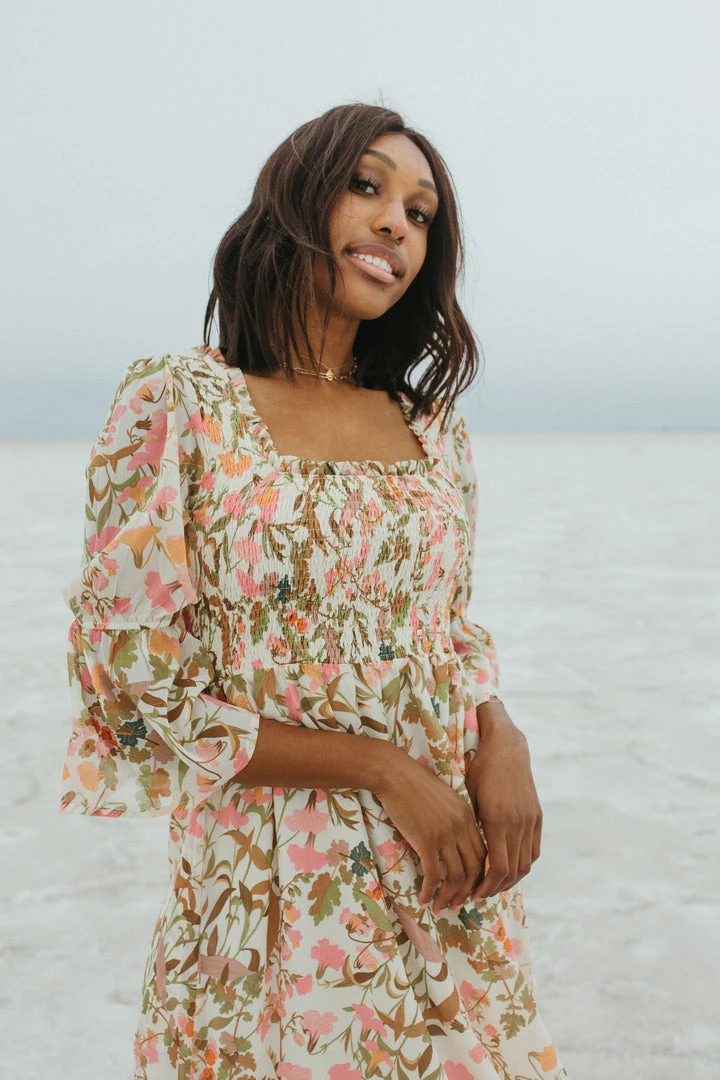 Piper & Scoot Dresses The Schifano Wildflower Dress In Pink