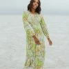 Piper & Scoot: The Kennedy Floral Maxi Dress In Green Dresses