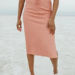 Piper & Scoot The Kassie Drawstring Skirt In Ginger Bottoms + Jumpsuits