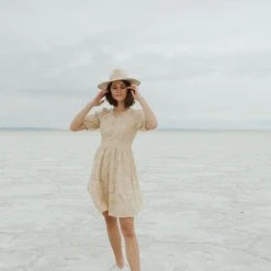 Piper & Scoot Dresses The Lucero Lace All-Over Dress In Natural