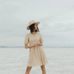 Piper & Scoot Dresses The Lucero Lace All-Over Dress In Natural