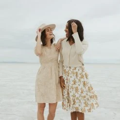 Piper & Scoot Dresses The Matthews Smocked Floral Dress In Ivory