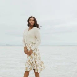 Piper & Scoot Dresses The Matthews Smocked Floral Dress In Ivory