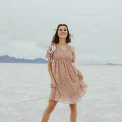 Piper & Scoot The Frances Floral Dress In Rose Dresses