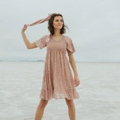 Piper & Scoot The Frances Floral Dress In Rose Dresses