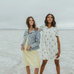 Piper & Scoot The Roads Square Neck Dress In Light Yellow Dresses