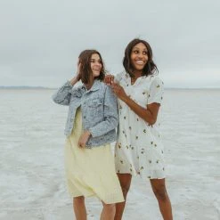 Piper & Scoot The Roads Square Neck Dress In Light Yellow Dresses