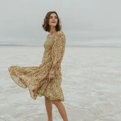 Piper & Scoot The Seattle Floral Midi Dress In Green