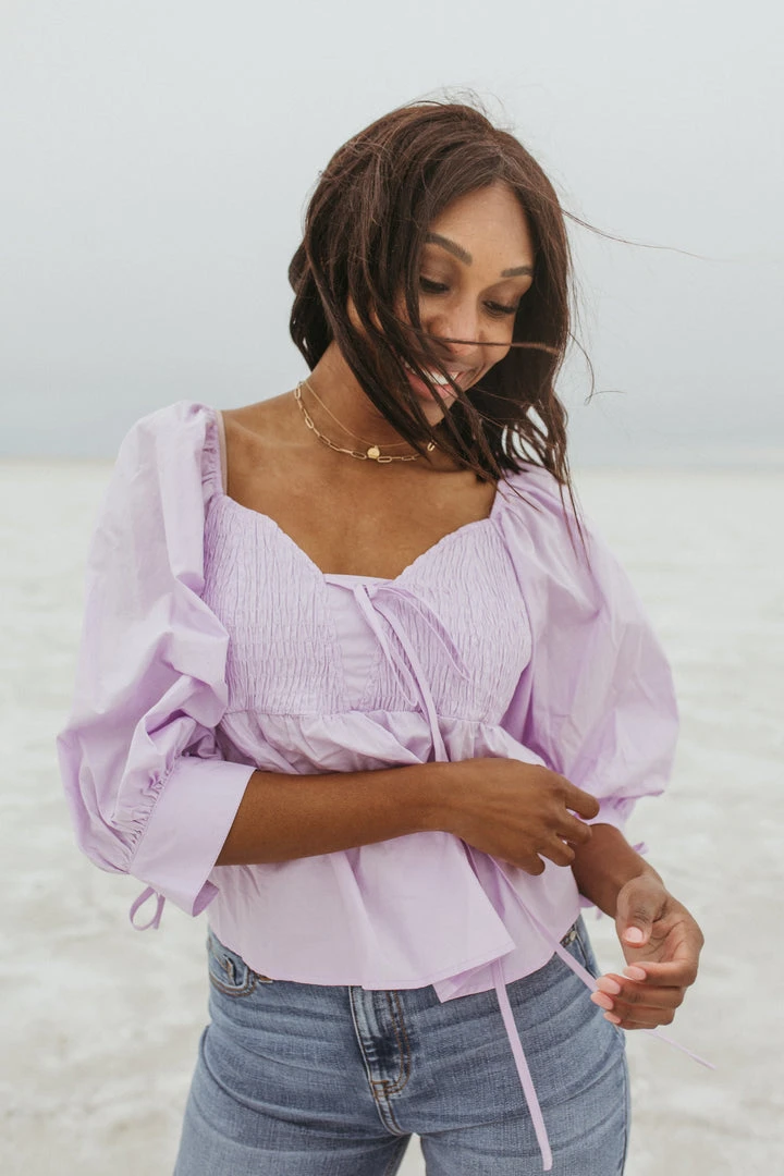 Piper & Scoot The Player Sweetheart Blouse In Lavender