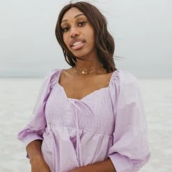 Piper & Scoot The Player Sweetheart Blouse In Lavender