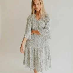 Piper & Scoot The Molly Ditsy Floral Dress In Blue