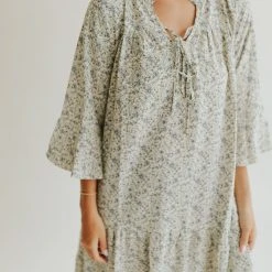 Piper & Scoot The Molly Ditsy Floral Dress In Blue