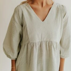 Piper & Scoot Dresses The Bodie Seersucker Textured Dress In Green