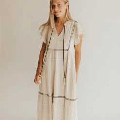 Piper & Scoot The Jennings Tassel Dress In Natural Dresses