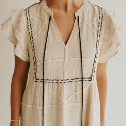 Piper & Scoot The Jennings Tassel Dress In Natural Dresses