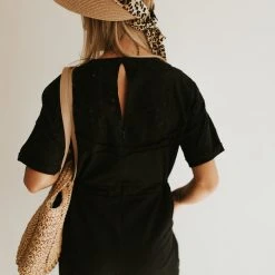 Piper & Scoot The Salford Lace Contrast Jumpsuit In Black Bottoms + Jumpsuits