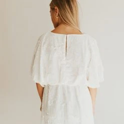 Piper & Scoot The Briggs Sequin Detail Maxi Dress In Off White