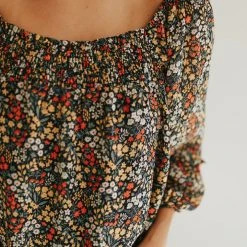 Piper & Scoot The Gatsby Chiffon Blouse In Black Multi