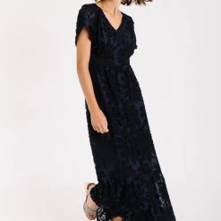 P+S Exclusives Piper & Scoot: The Theater Detail Maxi Dress In Navy