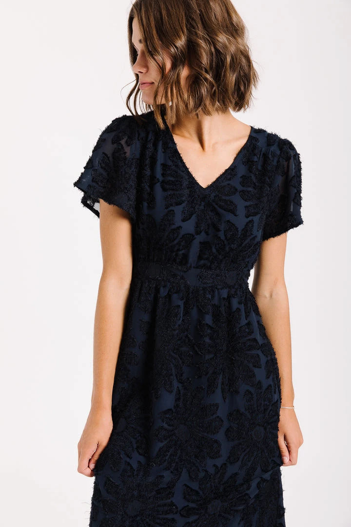 P+S Exclusives Piper & Scoot: The Theater Detail Maxi Dress In Navy