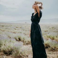 P+S Exclusives Piper & Scoot: The Theater Detail Maxi Dress In Navy