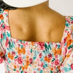 Piper & Scoot Tops The Merk Floral Peplum Blouse In Off White