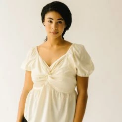 Piper & Scoot The Findlay Sweetheart Blouse In Cream