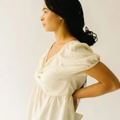 Piper & Scoot The Findlay Sweetheart Blouse In Cream