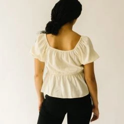 Piper & Scoot The Findlay Sweetheart Blouse In Cream