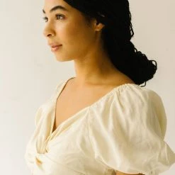 Piper & Scoot The Findlay Sweetheart Blouse In Cream