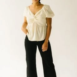 Piper & Scoot The Findlay Sweetheart Blouse In Cream