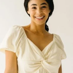 Piper & Scoot The Findlay Sweetheart Blouse In Cream