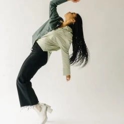 Piper & Scoot Tops The Ledger Color Block Blouse In Olive