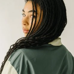 Piper & Scoot Tops The Ledger Color Block Blouse In Olive