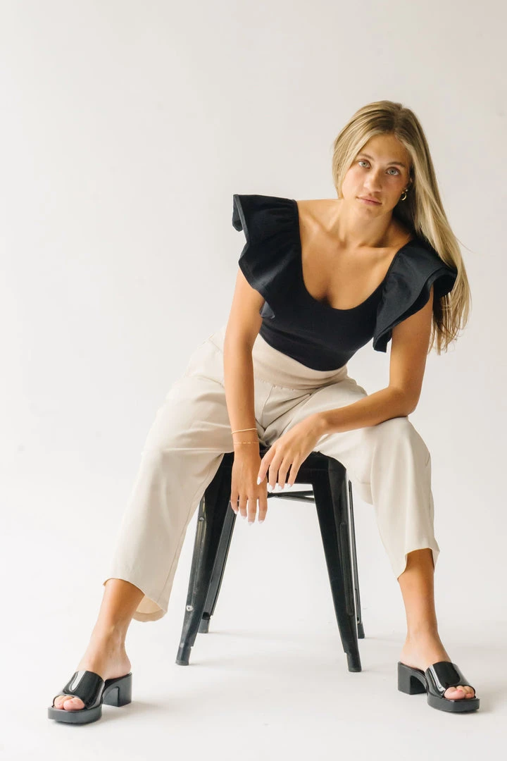 Piper & Scoot The Lockett Relaxed Pleated Trouser In Cream