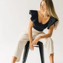 Piper & Scoot The Lockett Relaxed Pleated Trouser In Cream