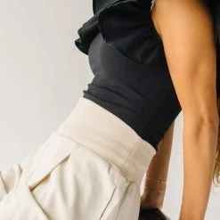 Piper & Scoot The Lockett Relaxed Pleated Trouser In Cream