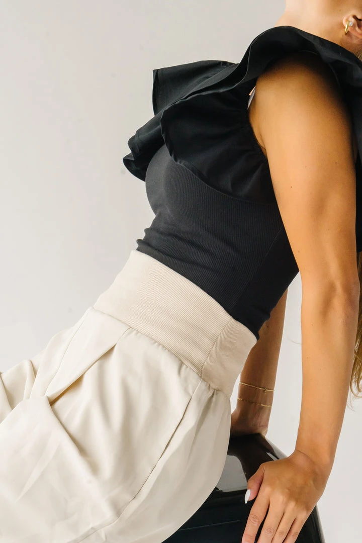 Piper & Scoot The Lockett Relaxed Pleated Trouser In Cream