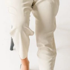 Piper & Scoot The Lockett Relaxed Pleated Trouser In Cream