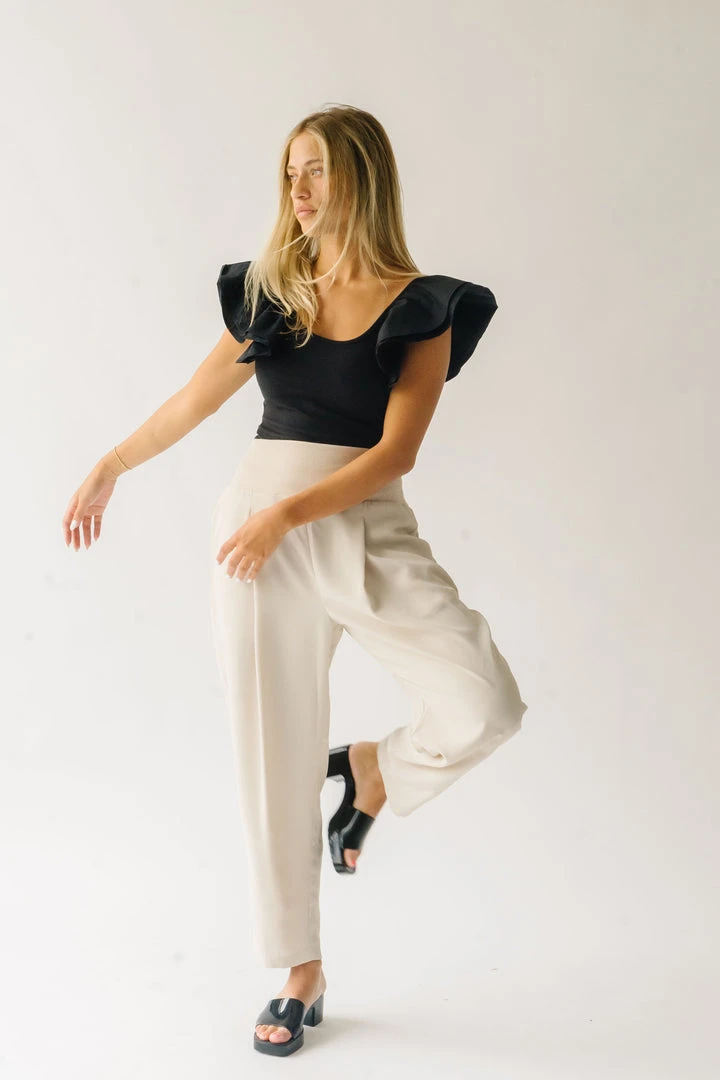 Piper & Scoot The Lockett Relaxed Pleated Trouser In Cream