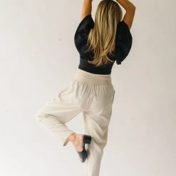 Piper & Scoot The Lockett Relaxed Pleated Trouser In Cream