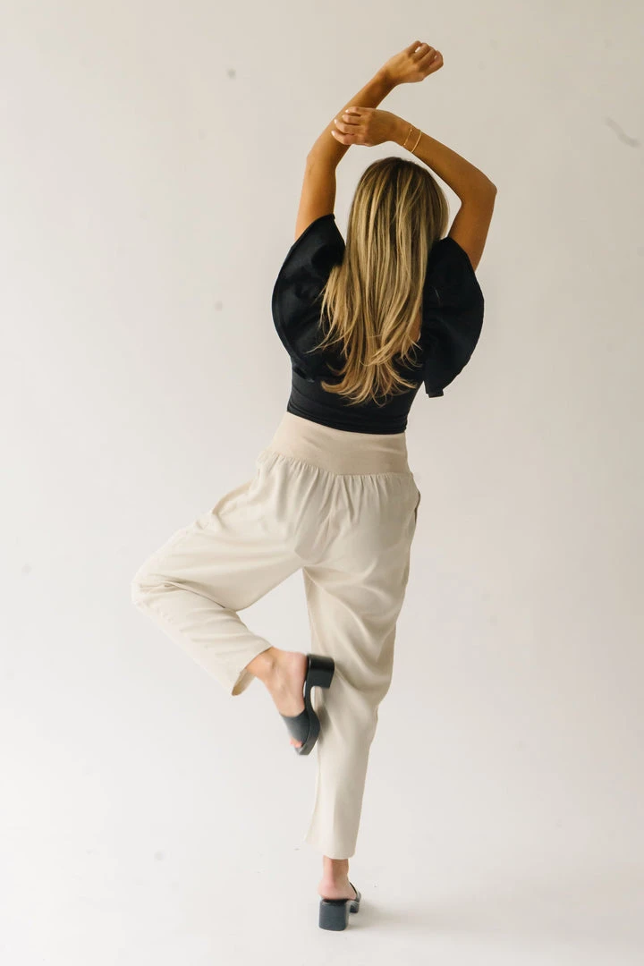 Piper & Scoot The Lockett Relaxed Pleated Trouser In Cream