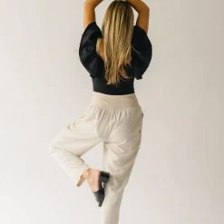 Piper & Scoot The Lockett Relaxed Pleated Trouser In Cream