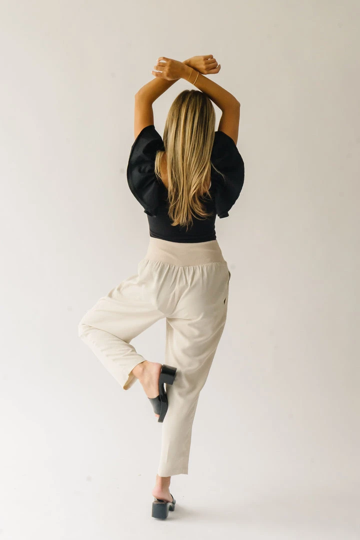 Piper & Scoot The Lockett Relaxed Pleated Trouser In Cream