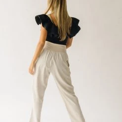 Piper & Scoot The Lockett Relaxed Pleated Trouser In Cream